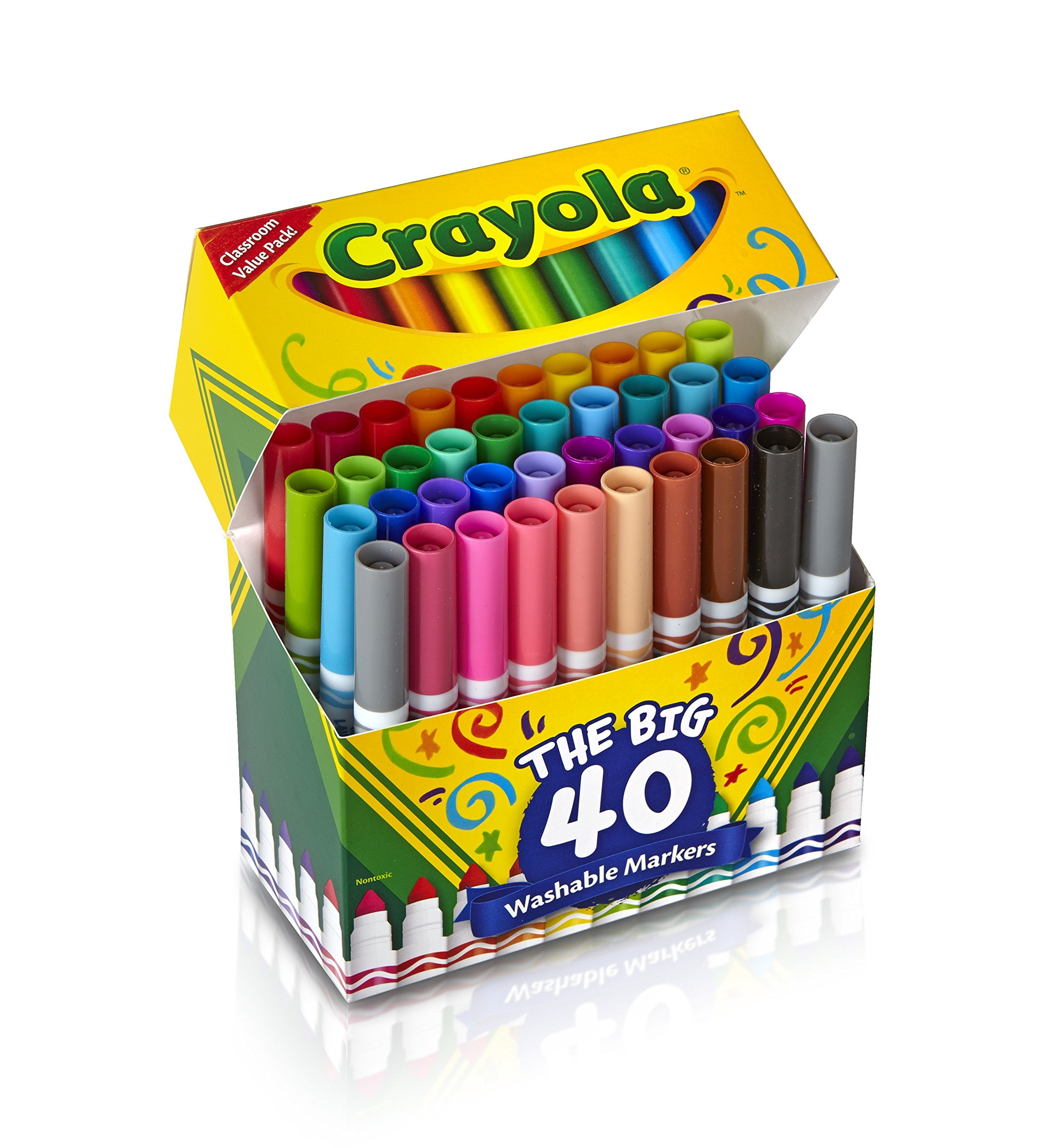 Crayola Ultra-Clean; Marqueurs de tampon; Outils dart; Marqueurs 10 carats; Couleurs vives et audacieuses lavables; Emoticônes 