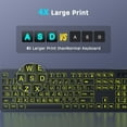 thumbnail image 4 of 7 Colors Backlit Keyboard, Oversize Letters Keys Easy to See and Type, Rechargeable Keyboard and Mouse, 4 of 5