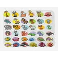 thumbnail image 1 of Zoo Bath Mat, Funny Cute Cartoon Style Animals Set Colorful Dots Doodle Jungle Life Kids Room Design, Non-Slip Plush Mat Bathroom Kitchen Laundry Room Decor, 29.5 X 17.5 Inches, Multicolor, Ambesonne, 1 of 2