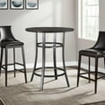 thumbnail image 6 of Flint Bar Height Table Round 42 Inch, Dark Brown Mahogany Wood n Metal, 6 of 6