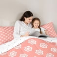 thumbnail image 4 of Homewish Kawaii Cherry Blossoms Bedding Comforter Set 7pcs, Flower Floral Queen Bedding Sets, Princess Cute Cartoon Reversible Queen Sheet Sets, Lightweight Room Decor, 4 of 7