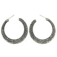 thumbnail image 2 of Jiaroswwei Vintage Big Circle Tibetan Carving Hoop Earrings Women Statement Jewelry Gift, 2 of 8