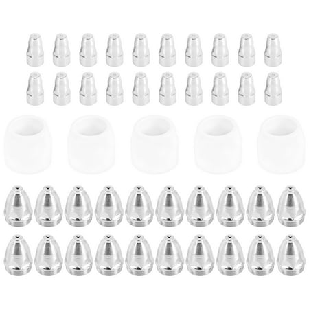 

45Pcs P80 Electrode Tips 1.3 Nozzle Shield Cup for P-80 Plasma Cutter Torch Consumable 80-100A Welding Soldering Tool