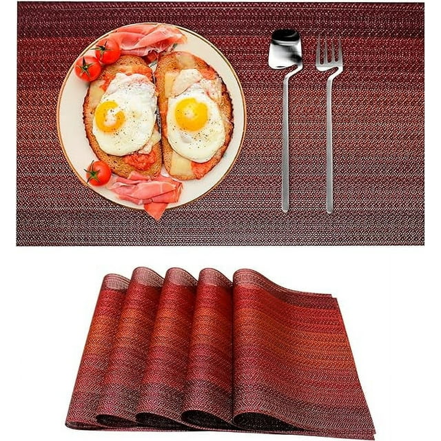 Set de Manteles Individuales Bluelander, 5 piezas, 45 x 30 cm, Marrón