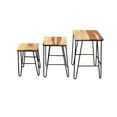 thumbnail image 2 of Steve Silver Tristan 3 Piece Nesting Table Set in Wood with Black Metal Base, 2 of 8
