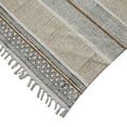 thumbnail image 2 of 8' Brown Geometric Flatweave Handmade Distressed Runner Rug With Fringe, 2 of 9