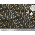 thumbnail image 2 of Soimoi Black Rayon Fabric Leaves,Light Bug & Floral Clip Art Printed Craft Fabric by the Yard 42 Inch Wide, 2 of 3