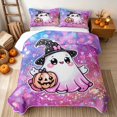 thumbnail image 2 of Erosebridal Kawaii Witch Ghost Twin Quilt Set, Cute Jack O Lantern Twin Coverlet Set for Girls, Pink Black White, 2-Piece 1 Bedspread and 1 Pillowcase, 2 of 7
