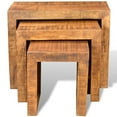 thumbnail image 4 of vidaXL Nesting Table Set 3 Pieces Solid Mango Wood, 4 of 6