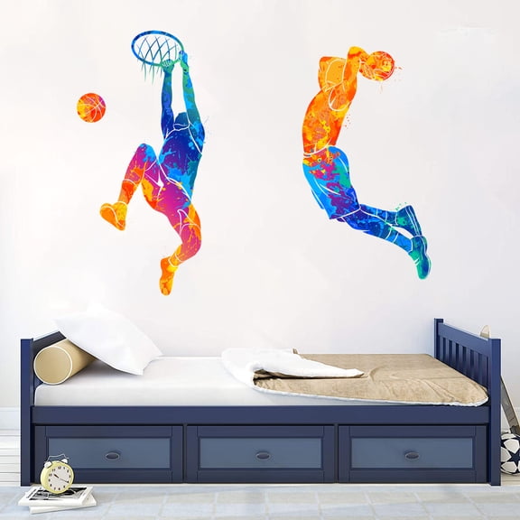 Mefoss Colorful Basketball Player Silhouette Wall Decals Sticker