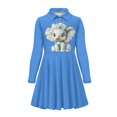 thumbnail image 4 of DISNIMO Elephant Dress for Girls Daisy Dress Kids Animal Dress with Collar Girls Button Down Dresses Size 7-8 Girl Outfit Dress for Children Skater Dress Girls Beach Dresses Girls Trendy Dresses, 4 of 7