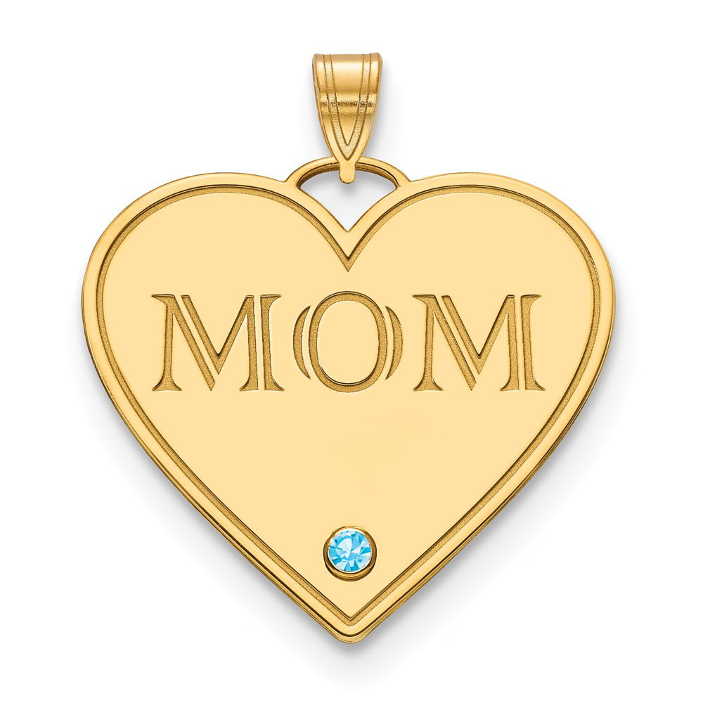 25mm Silver Yellow Plated Mom Charm