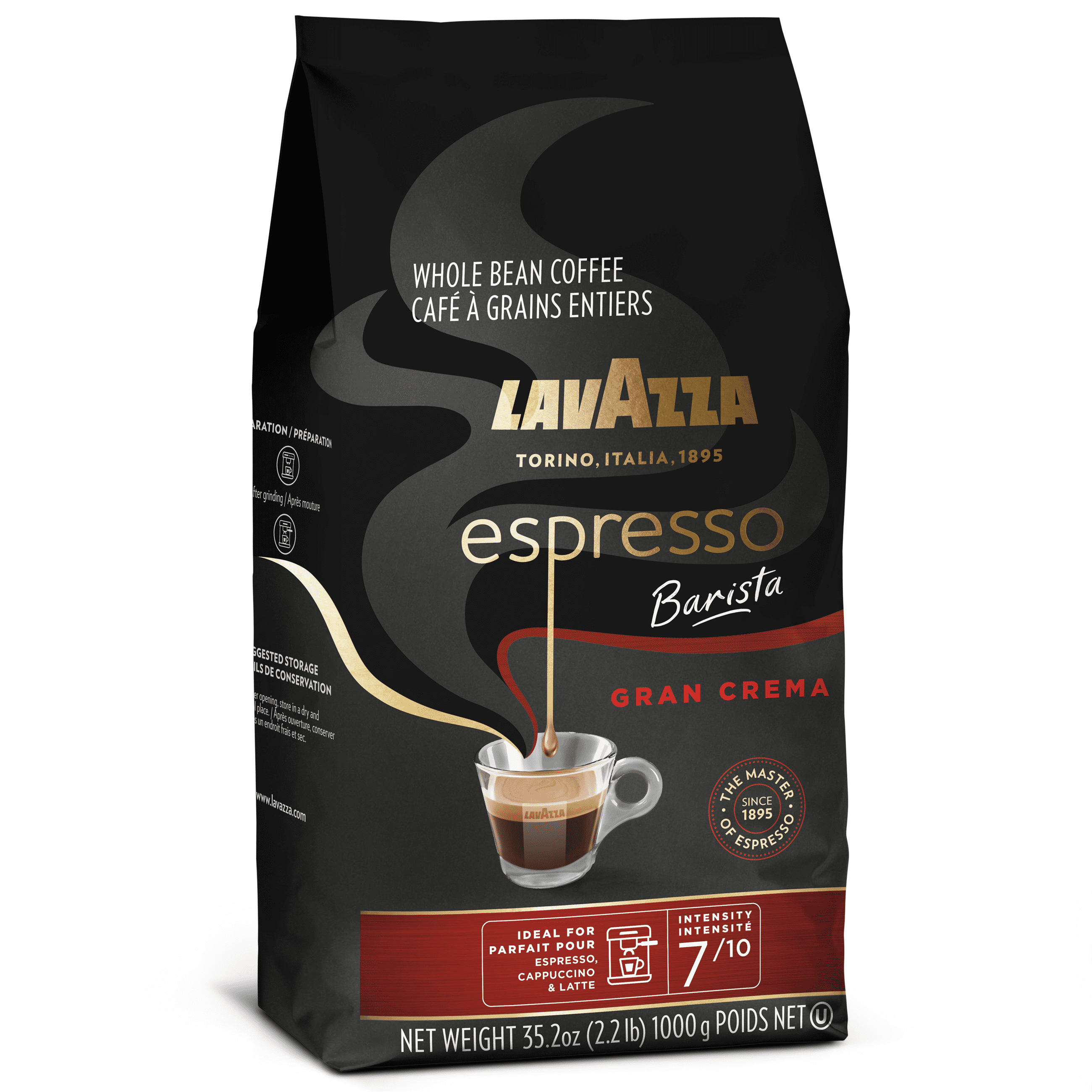 Coffee Espresso Lavazza Bag Crema Roast, Barista Gran 35.2 Whole Medium Blend, Ounce Espresso Bean