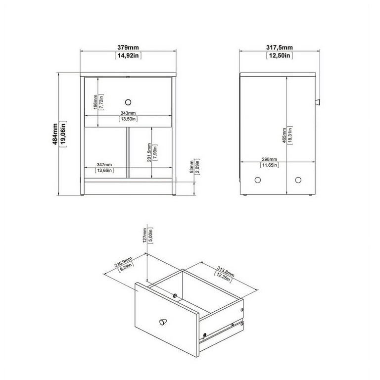 4 Pieces Contemporary Engineered Wood Oak Finish Bedroom Set