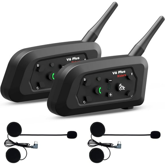 Motorcycle helmet Bluetooth intercom, two-way 1500M intercom communication system, DSP noise reduction technology, IP65 waterproof, compatible with a wide range of helmets
