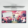 thumbnail image 4 of Hello Valentine’s Day Schnauzer Flower Crown Romantic Pink Floral Desk Mat Full Keyboard Mouse Pad Miniature Schnauzer Dog Lover Large Mousepad - 00031, 4 of 5