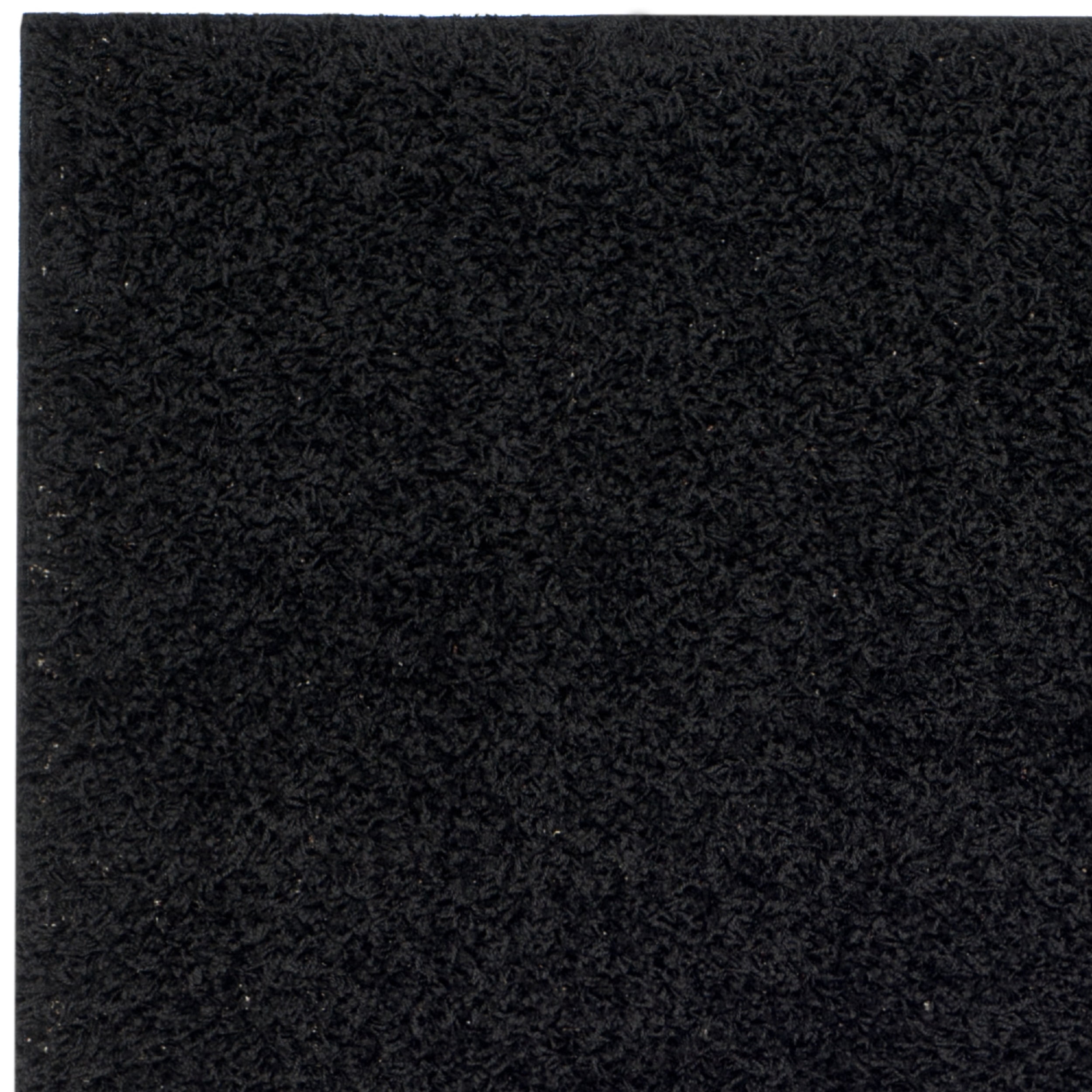 SAFAVIEH Lavena Solid Plush Shag Runner Rug, Black, 2'3" x 8'