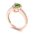 thumbnail image 2 of 0.755 ct Pear Cut Natural Peridot Halo Engagement Ring for Women in 18K Rose Gold, 2 of 5
