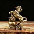 thumbnail image 2 of chaungfeng Small Brass Metal Statue Ornament - Animal Figurines Figurine House Desktop Decoration Bronze (Horse（1PC）), 2 of 6