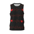 thumbnail image 2 of Easygdp Cardiogram and Heart Men's Mesh Basketball Jersey Quick Drying Sleeveless Shirts Fitted Muscle Tank Tops Sport Round Neck T-Shirt - Medium, 2 of 9