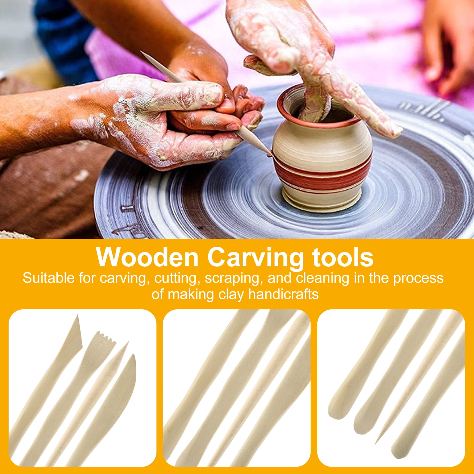 61pcs Ceramic Clay Tools Set Crafts Polymer Diy Art Modeling Clay Tools  Pottery Wooden Pottery Sculpting Clay Cleaning Tool Set - Pottery &  Ceramics Tools - AliExpress
