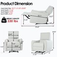 thumbnail image 4 of Power Recliner Chair, Wall Hugger Recliner, Zero Wall Recliner, Small Power Recliner with Dual USB Ports, Electric Recliner Chair for Living Room Bedroom Office, 4 of 7