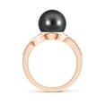 thumbnail image 2 of ANGARA Solitaire Tahitian Cultured Pearl Bypass Ring with Diamonds in 14K Rose Gold for Women | June Birthstone, Birthday, Anniversary, Jewelry Gift for Women | Pearl Ring, 2 of 8