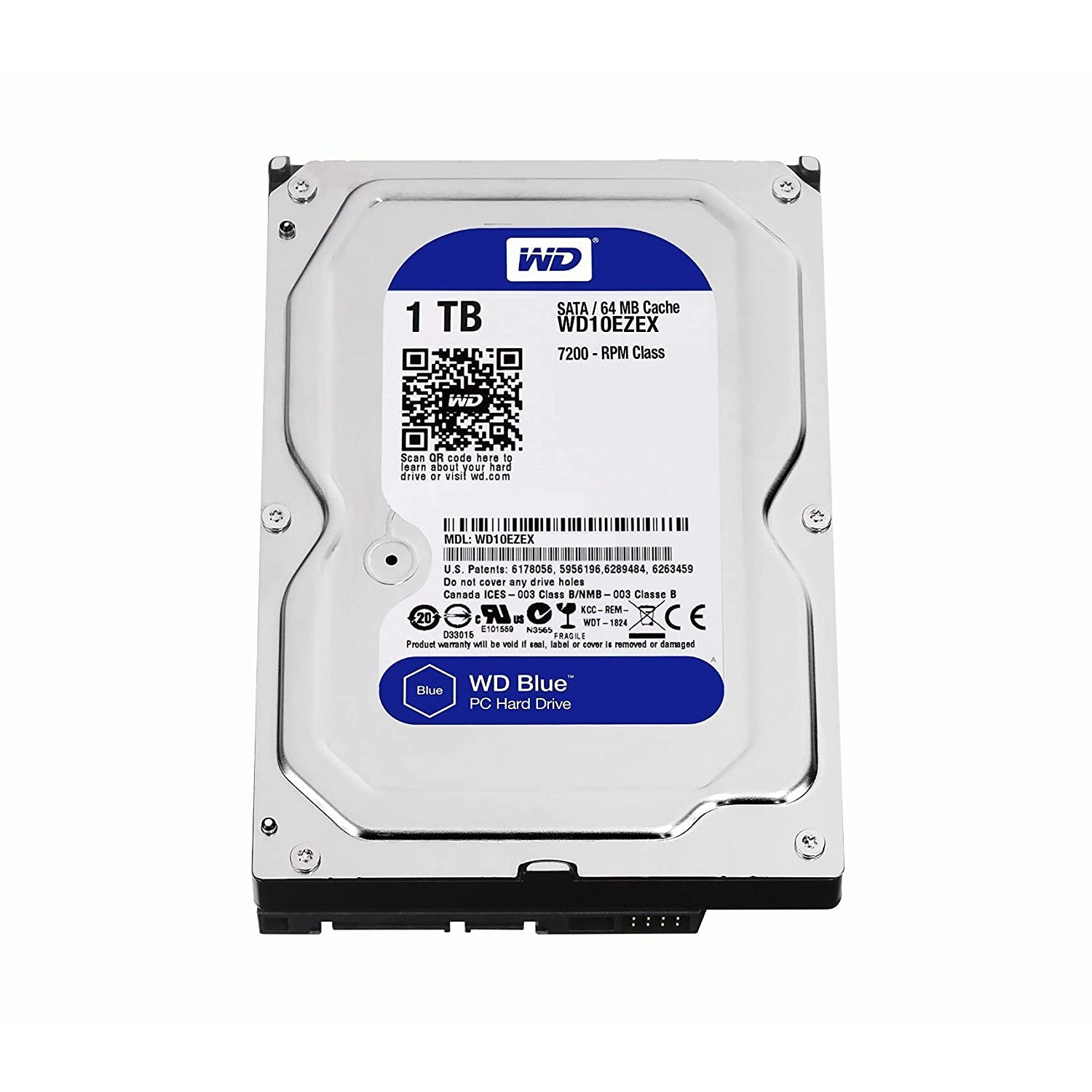 Western Digital HDD WD10EZEX 1TB SATA 6Gb/s Desktop 7200rpm 64MB Cache