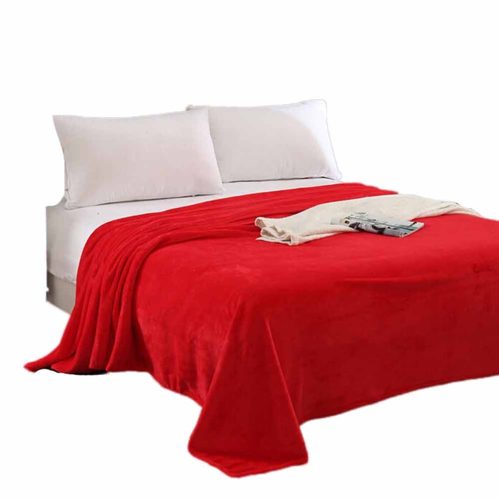 Micro Plush Fleece Flannel Blanket Super Soft Warm Solid Throw Rug Sofa Bedding 