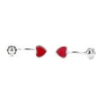 thumbnail image 2 of S925 Fungus Red Heart Shape Earrings Ball Hanging, 2 of 2