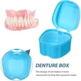 thumbnail image 2 of Caja para dentaduras postizas con cesta, color azul, caja de almacenamiento para aparatos dentales, protector bucal, color azul claro JM  JM, 2 of 5