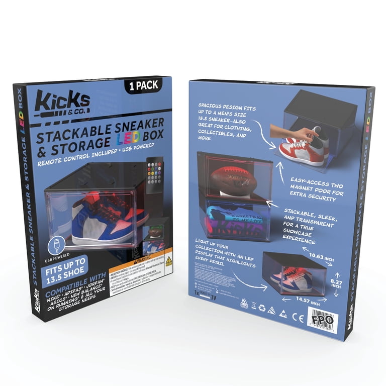 Kicks & Co XL Clear Plastic Stackable Shoe Storage Box for Kicks & Co XL Clear Plastic Stackable Shoe Storage Box for