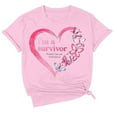 thumbnail image 3 of Womens Cancer Survivor T-Shirt Pink Ribbon Printed Short Sleeve Round Neck Tops Summer 2025 Casual Fall Fashion Blouses, 3 of 3