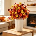 thumbnail image 6 of Fall Artificial Topiary Ball Flowers Mums Plants Tree, Autumn Thanksgiving Floral Picks, Outdoor Yard Ground Stake, Halloween Porch Garden Decor, Harvest Festival Fake Flowers, Fall Decor, 17.7", 6 of 6