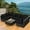 Black, variant on Gymax 3PCS Patio Rattan Sectional Conversation Furniture Set w/ Off White Cushions