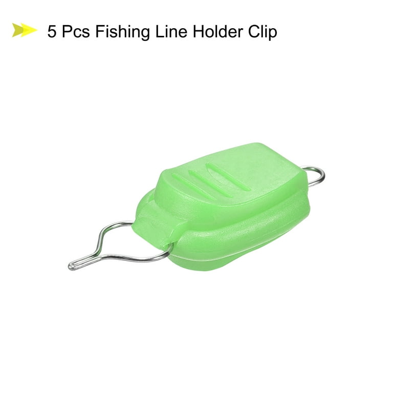 Uxcell Baitcasting Reel Fishing Line Holder Clip Stopper Keeper, Green 5 Pack