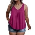 thumbnail image 2 of BADHUB Oversize Tank Top for Women Sleeveless Baggy Lounge Blouse Tee Summer Breathable Basic Vacation Tunic Top Hot Pink XXXXXL, 2 of 5