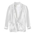 thumbnail image 2 of Men's Casual Fashion Jacket, Solid Color Long Sleeve Design with Pockets for Everyday Wear and Urban Style,White,3XL, 2 of 6