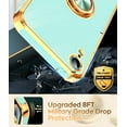 thumbnail image 5 of LeYi for iPhone XR Case: 2 Pack Tempered Glass Screen Protectors and 360° Rotatable Ring Stand, Magnetic Kickstand, Electroplated Rose Gold Frame for iPhone XR Phone Case,Mint, 5 of 8