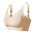 thumbnail image 2 of Gymayou Women Plus Size Wireless Sports Bra Push Up Support Yoga Workout Bralette Breathable Adjustable Strap Beige L, 2 of 9