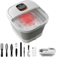 thumbnail image 1 of Collapsible Foot Spa Bath Massager with Heat, Bubbles, Red Light & Massage Rollers, Complete Pedicure Spa Kit with 8 Tools, Portable and Foldable Foot Soak Tub for Home Use, 1 of 8