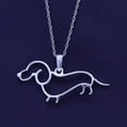 thumbnail image 4 of AFFY Dachshund Dog Charm Pendant Necklace In 14k White Gold Over Sterling Silver, Elegant Silver Jewelry and Silver Chain 18 Inches Long, Ideal Gifts for Women and Pet Lovers, 4 of 7