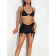 thumbnail image 2 of Charmo Womens Swim Shorts Cross Waist Drawstring Swimsuit Bottoms Workout Boardshort, 2 of 5