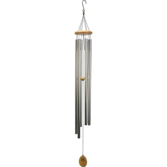 Panacea Products 80114 57 in. Symphony Wood & Aluminum Wind Chime - Silver