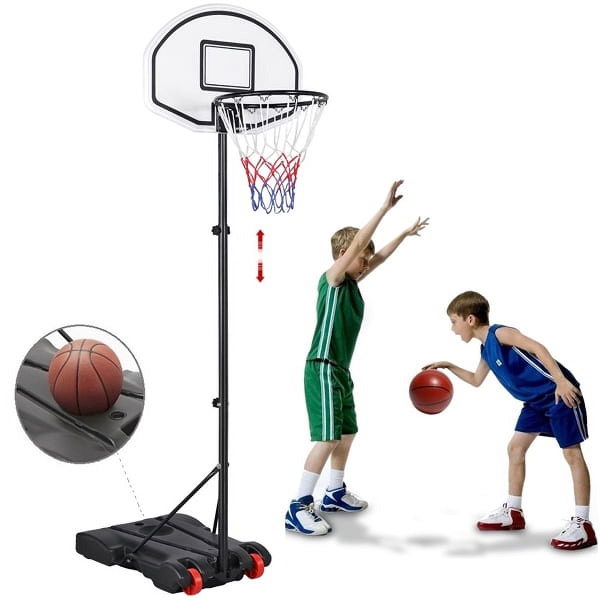 Smile Mart Adjustable Basketball Hoop System for Kids/Youth Indoor/Outdoor, 6.4-8.2 ft - image 4 of 14