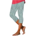 thumbnail image 2 of uublik Yoga Capris for Women High Waisted Knee Length Capris Summer Plus Size Cozy Cropped Pants Stretch Yoga Sweatpants Sky Blue XXL, 2 of 4