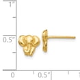 thumbnail image 3 of 14k Yellow Gold Elephant Stud Earrings Ball Button Animal Wild, 3 of 7