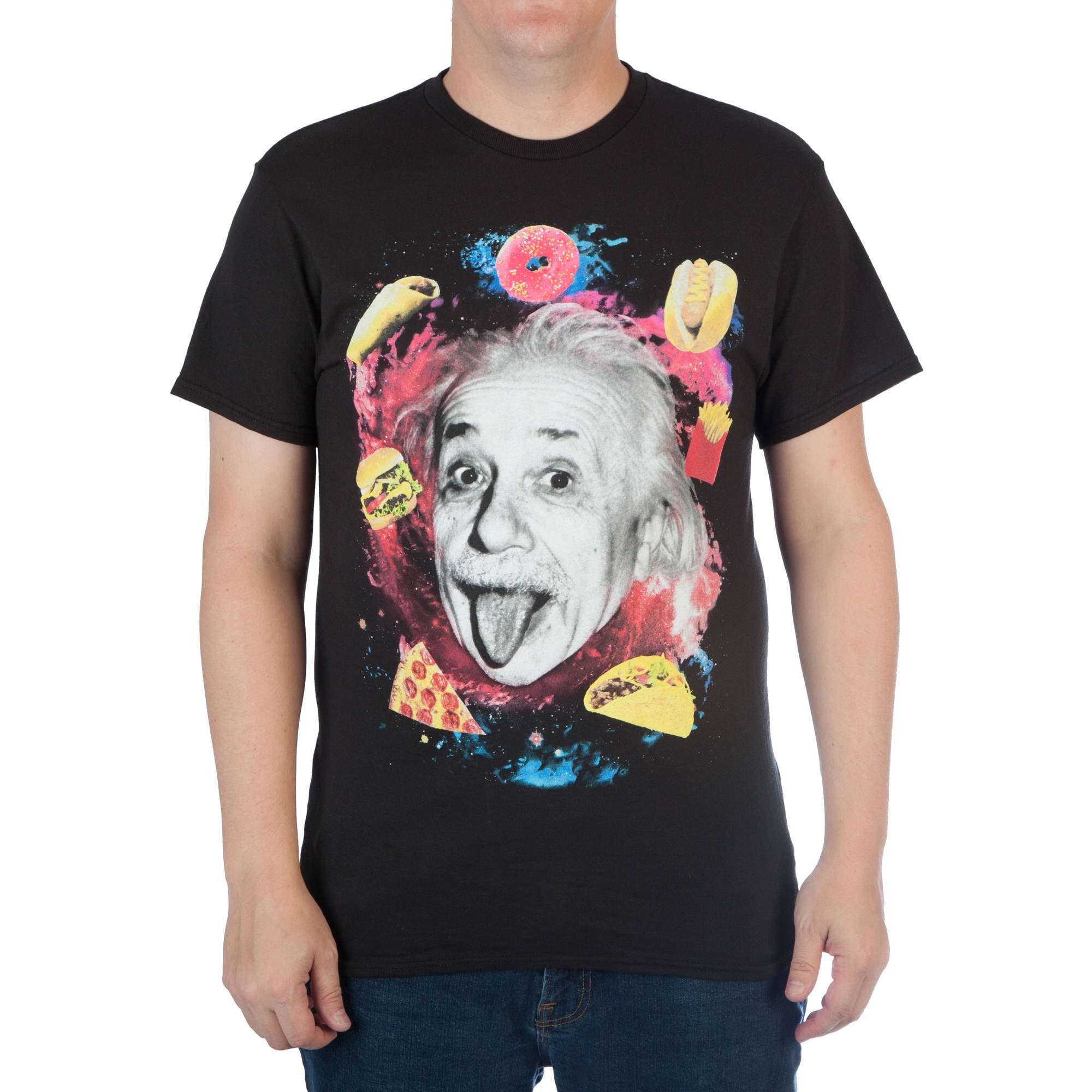Expression Tees Neon Albert Einstein Womens Cropped T-Shirt
