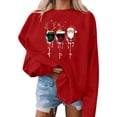 thumbnail image 2 of Turilly Christmas Sweatshirts Pullover for Women Fashion Printed Long Sleeve Top Loose Fit Sweatshirts Red L, 2 of 5