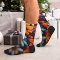 thumbnail image 7 of KLL Colorful Blooming Flowers Print Cool Socks Men's Women's Crew Socks Funny Crazy Novelty Stockings, 7 of 7